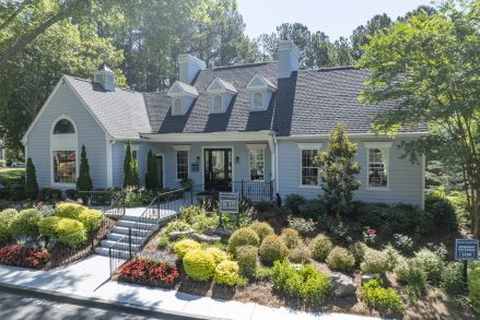 Exterior of the leasing office at Manchester at Mansell Apartments